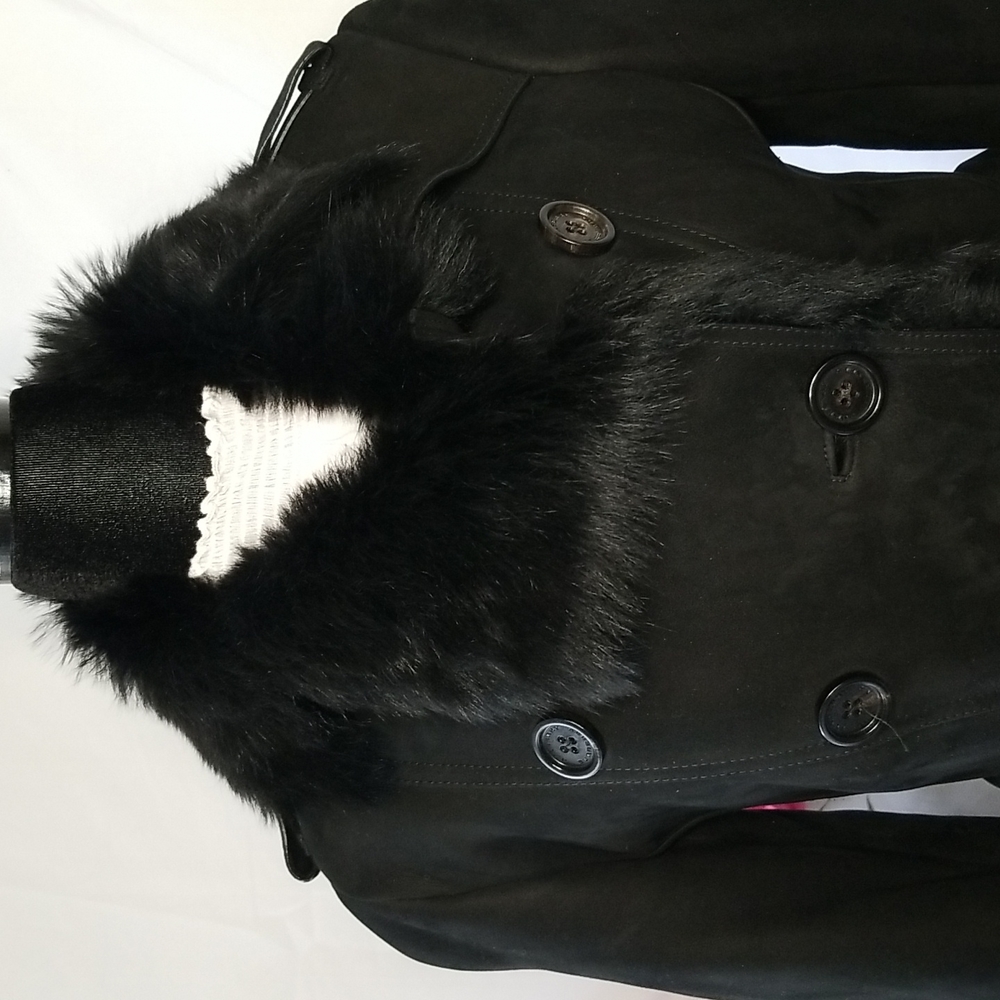 BURBERRY DOUBLE BREASTED SHEARLING TRENCHCOAT - Picture 4 of 12